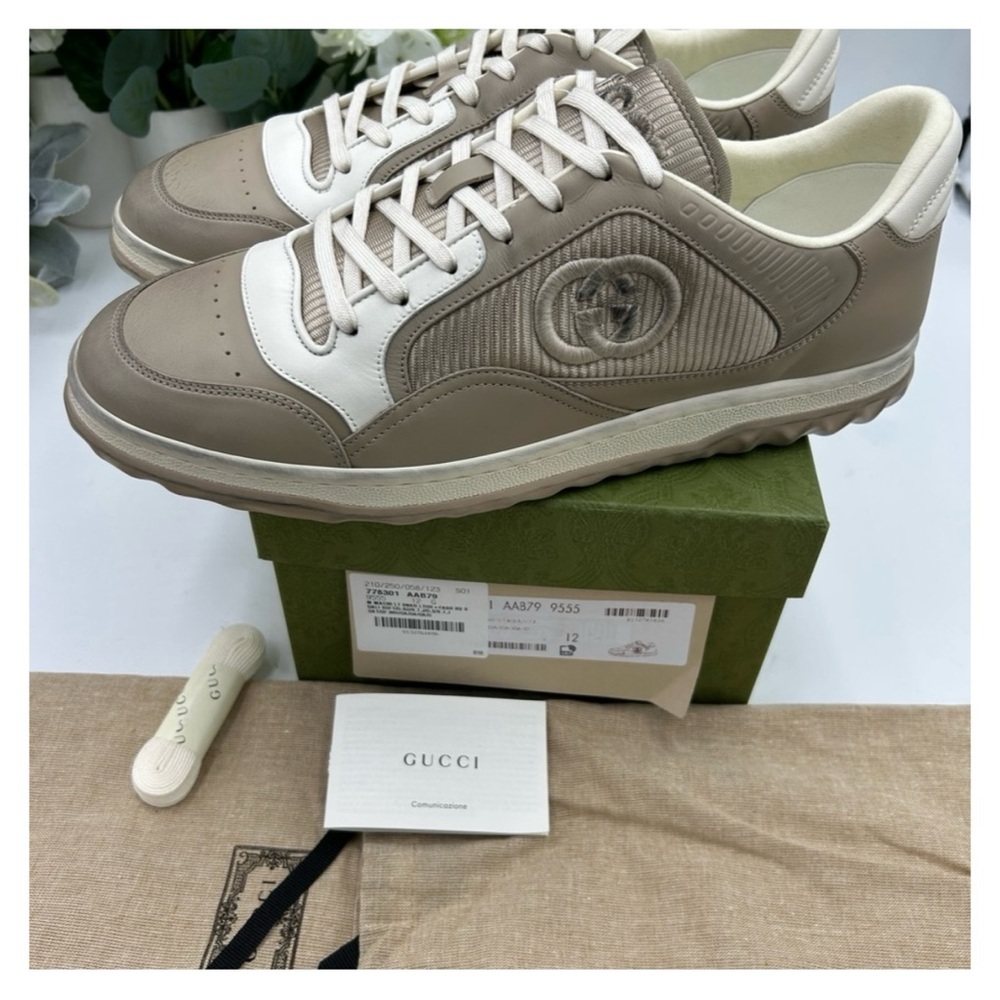 Gucci Mac 80 Dune beige low top sneakers size 12 made in Italy - Picture 7 of 8